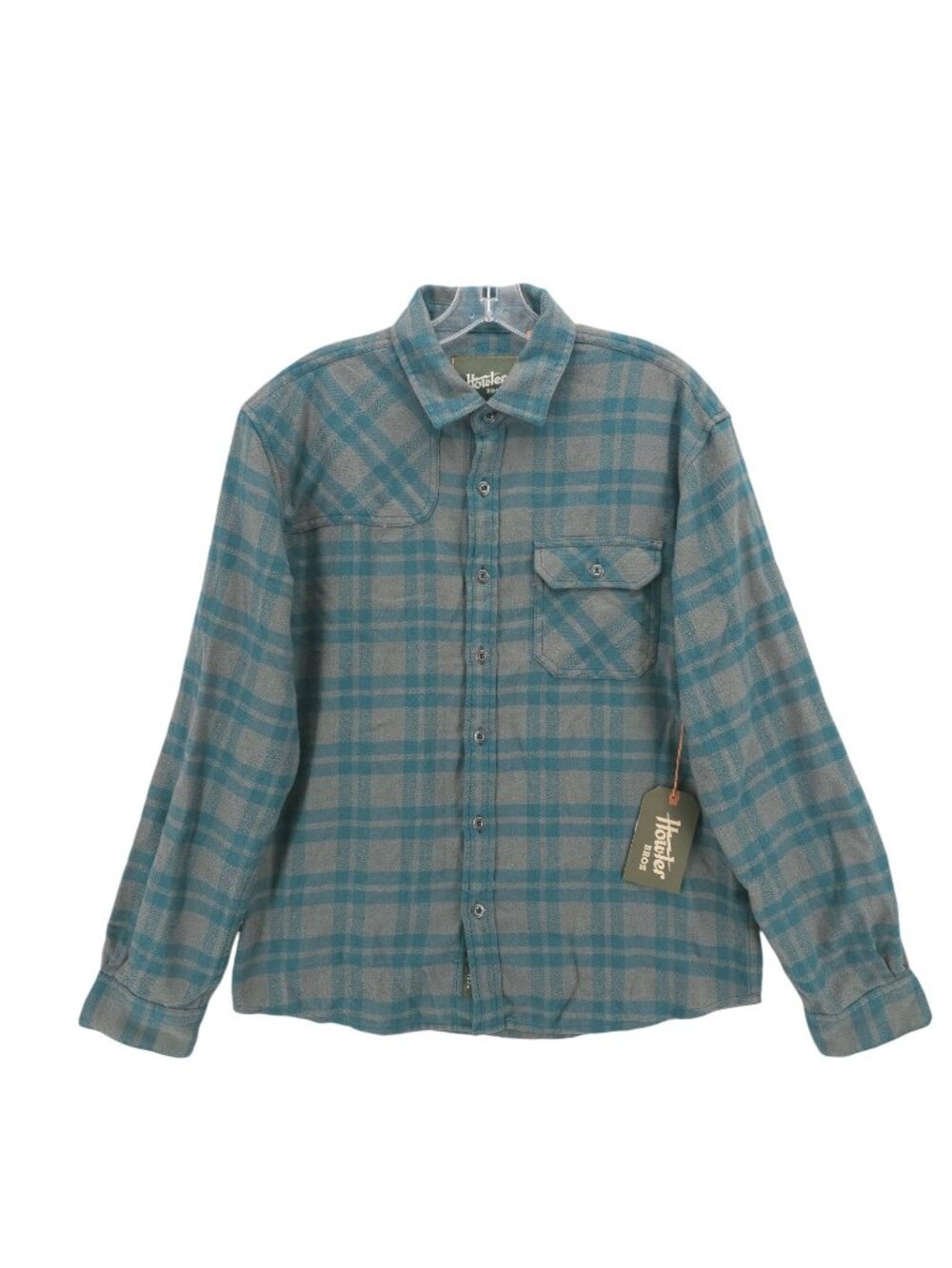 NWT HOWLER BROS Harker's Flannel Shirt Cohen Plaid Dark Teal Men's MEDIUM